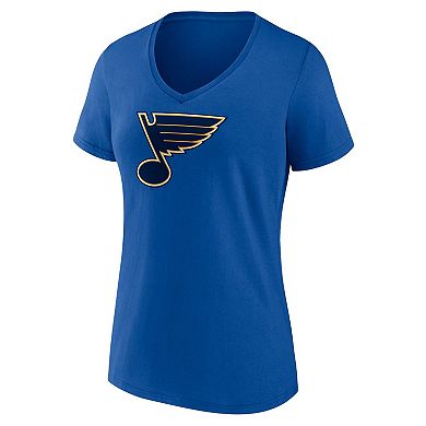 Women's Fanatics Branded Royal St. Louis Blues Primary Logo Team V-Neck T-Shirt