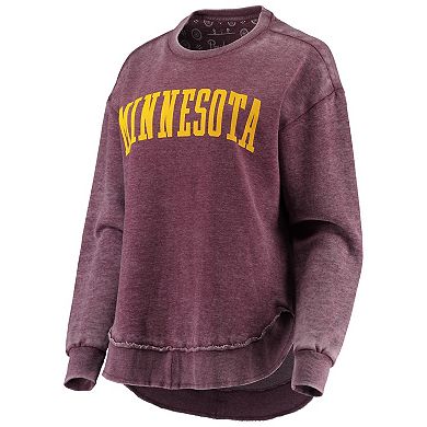 Women's Pressbox Maroon Minnesota Golden Gophers Vintage Wash Pullover Sweatshirt