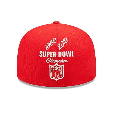 Men's New Era Red Kansas City Chiefs Crown 2x Super Bowl Champions 59FIFTY Fitted Hat