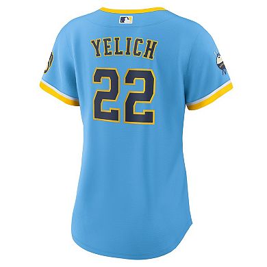 Women's Nike Christian Yelich Powder Blue Milwaukee Brewers 2022 City Connect Replica Player Jersey