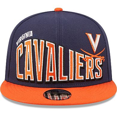Men's New Era Navy Virginia Cavaliers Two-Tone Vintage Wave 9FIFTY Snapback Hat