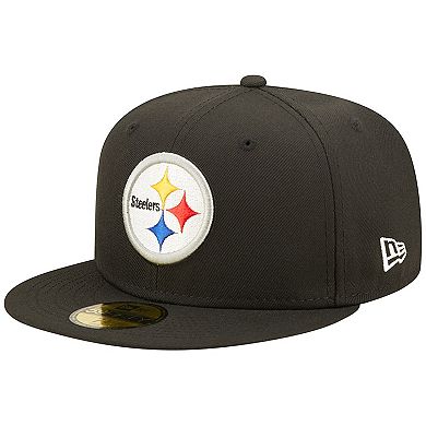 Men's New Era Black Pittsburgh Steelers Super Bowl XL Pink Pop Sweat 59FIFTY Fitted Hat