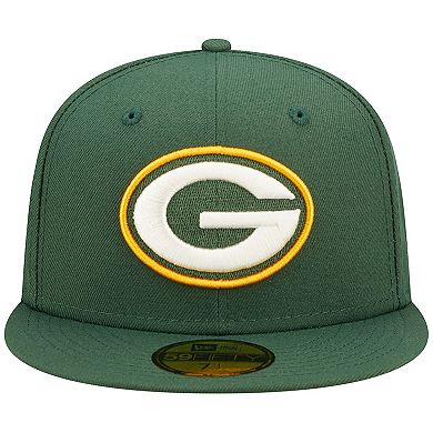 Men's New Era Green Green Bay Packers Super Bowl XXXI Purple Pop Sweat 59FIFTY Fitted Hat