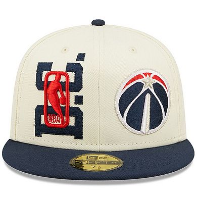 Men's New Era Cream/Navy Washington Wizards 2022 NBA Draft 59FIFTY Fitted Hat