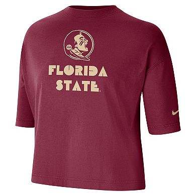 Women's Nike Garnet Florida State Seminoles Crop Performance T-Shirt