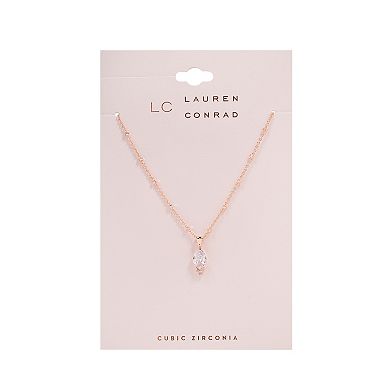 LC Lauren Conrad Rose Gold Tone Marquise Nickel Free Pendant Necklace