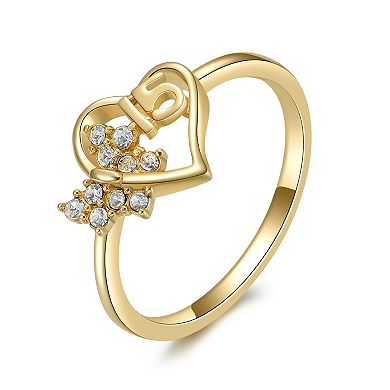 Charming Girl 14k Gold Over Silver "15" Heart Ring