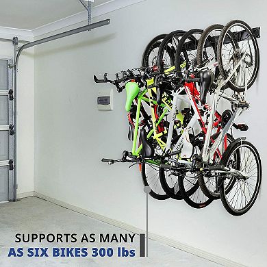 RaxGo Garage Bike Rack Wall Mount Bicycle Storage Hanger with 6 Adjustable Hooks