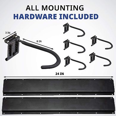 RaxGo Garage Bike Rack Wall Mount Bicycle Storage Hanger with 6 Adjustable Hooks