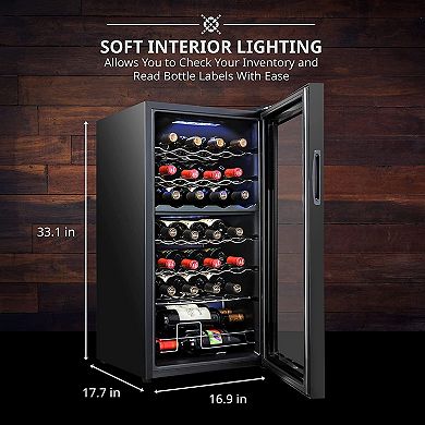 Ivation Wine Fridge, Dual Freestanding Wine Refrigerator, 28 Bottle Wine Cooler