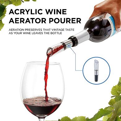Ivation Electric Wine Opener,7-Piece Wine Gift Set,  Electric Bottle Opener, Wine Aerator Pourer
