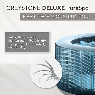 Intex 28449EP PureSpa Plus Greystone Inflatable Square Hot Tub Spa, 83 x 28"