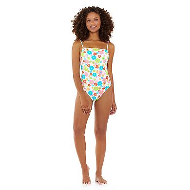 Juniors' Ninety-Nine° Shirred One-Piece Swimsuit