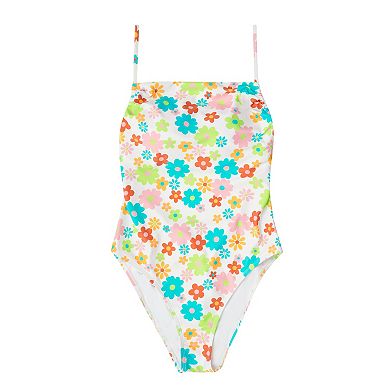 Juniors' Ninety-Nine° Shirred One-Piece Swimsuit