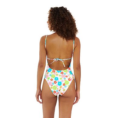 Juniors' Ninety-Nine° Shirred One-Piece Swimsuit