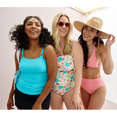 Juniors' Plus Size Ninety-Nine° Shirred One-Piece Swimsuit