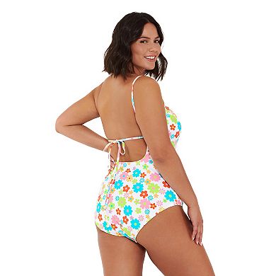 Juniors' Plus Size Ninety-Nine° Shirred One-Piece Swimsuit