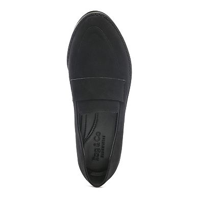 Rag & Co Zofia Women's Black Suede Penny Loafers