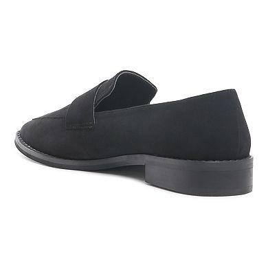 Rag & Co Zofia Women's Black Suede Penny Loafers