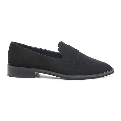 Rag & Co Zofia Women's Black Suede Penny Loafers