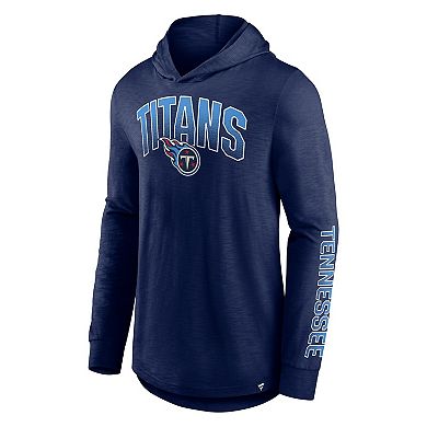 Men's Fanatics Branded Navy Tennessee Titans Front Runner Long Sleeve Hooded T-Shirt