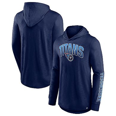 Men's Fanatics Branded Navy Tennessee Titans Front Runner Long Sleeve Hooded T-Shirt