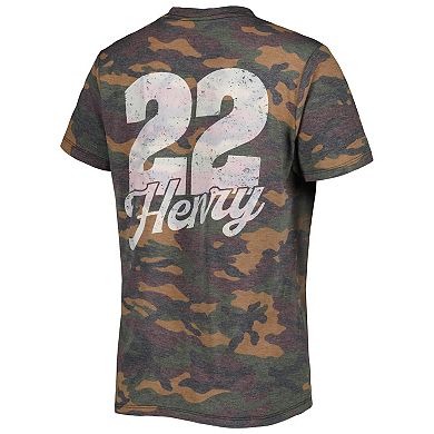 Women's Majestic Threads Derrick Henry Camo Tennessee Titans Name & Number V-Neck Tri-Blend T-Shirt
