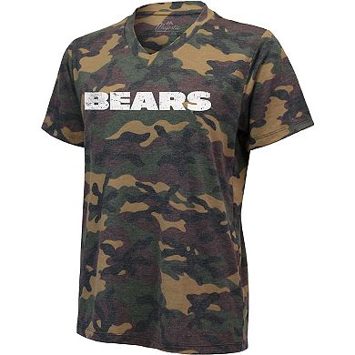 Women's Justin Fields Camo Chicago Bears Name & Number V-Neck T-Shirt