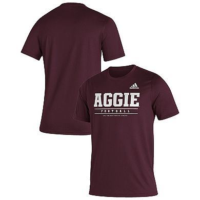 Men's adidas Maroon Texas A&M Aggies Sideline Football Locker Practice Creator AEROREADY T-Shirt