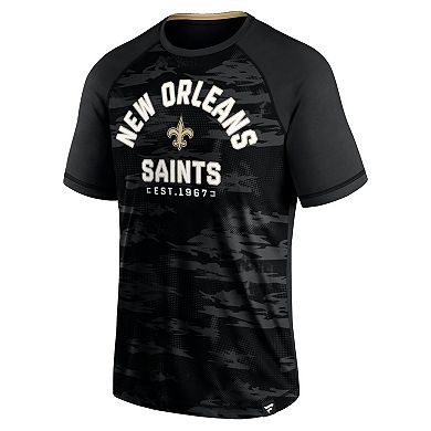 Men's Fanatics Branded Black New Orleans Saints Hail Mary Raglan T-Shirt
