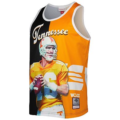 Men's Mitchell & Ness Peyton Manning Black/Tennessee Orange Tennessee Volunteers Sublimated Player Tank Top