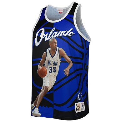 Men's Mitchell & Ness Grant Hill Blue/Black Orlando Magic Sublimated Player Tank Top