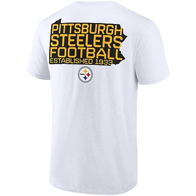 Men's Fanatics Branded White Pittsburgh Steelers Hot Shot State T-Shirt