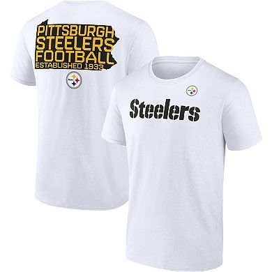 Men's Fanatics Branded White Pittsburgh Steelers Hot Shot State T-Shirt