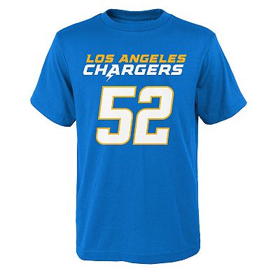 Youth Khalil Mack Powder Blue Los Angeles Chargers Mainliner Player Name & Number T-Shirt
