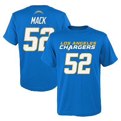 Youth Khalil Mack Powder Blue Los Angeles Chargers Mainliner Player Name & Number T-Shirt