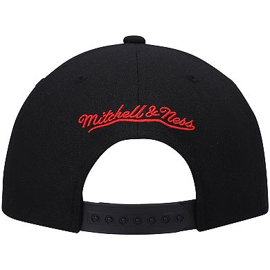 Men's Mitchell & Ness Black Houston Rockets Front Loaded Snapback Hat