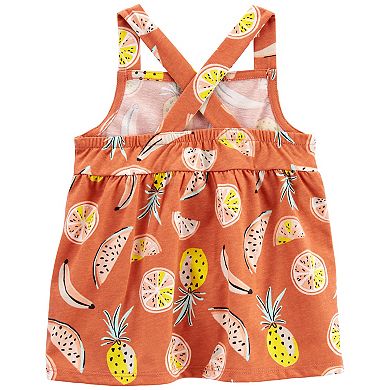 Baby & Toddler Girl Carter's Fruit Tank Top & Chambray Shorts Set