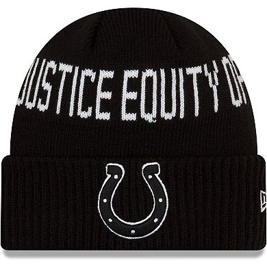 Men's New Era Black Indianapolis Colts Team Social Justice Cuffed Knit Hat