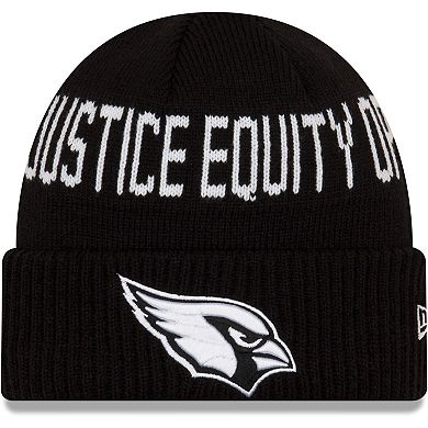 Men's New Era Black Arizona Cardinals Team Social Justice Cuffed Knit Hat