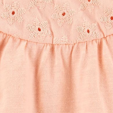 Baby Girl Carter's Solid Eyelet-Trim Romper