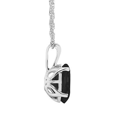 Alyson Layne Sterling Silver Oval Onyx Pendant Necklace