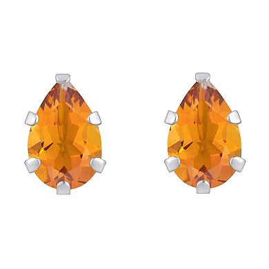 Celebration Gems 10k Gold Pear Shape Citrine Stud Earrings