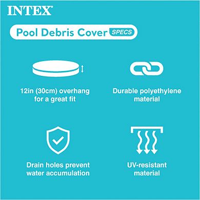 Intex 10 Foot Easy Set Round Above Ground Swimming Pool Debris Vinyl Cover, Blue