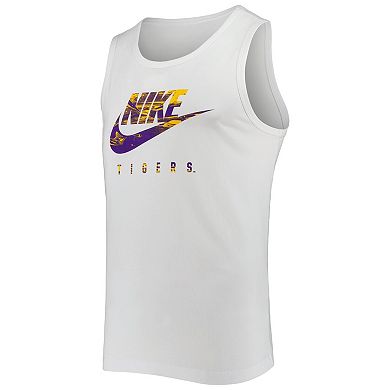 Men's Nike White LSU Tigers Spring Break Futura Performance Tank Top