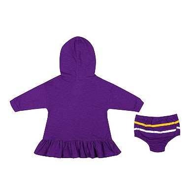 Girls Infant Colosseum Purple LSU Tigers Winifred Hoodie Dress & Bloomer Set