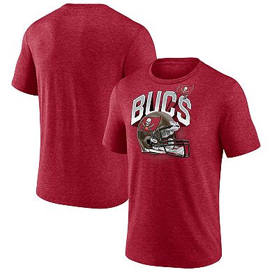 Men's Fanatics Branded Heathered Red Tampa Bay Buccaneers End Around Tri-Blend T-Shirt