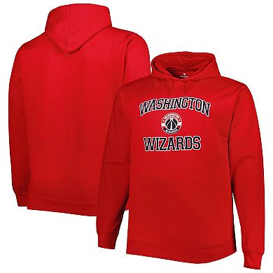 Men's Red Washington Wizards Big & Tall Heart & Soul Pullover Hoodie