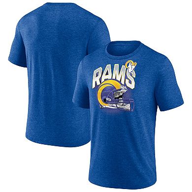Men's Fanatics Branded Heathered Royal Los Angeles Rams End Around Tri-Blend T-Shirt