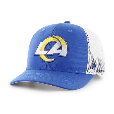 Youth '47 Royal/White Los Angeles Rams Trucker Snapback Hat